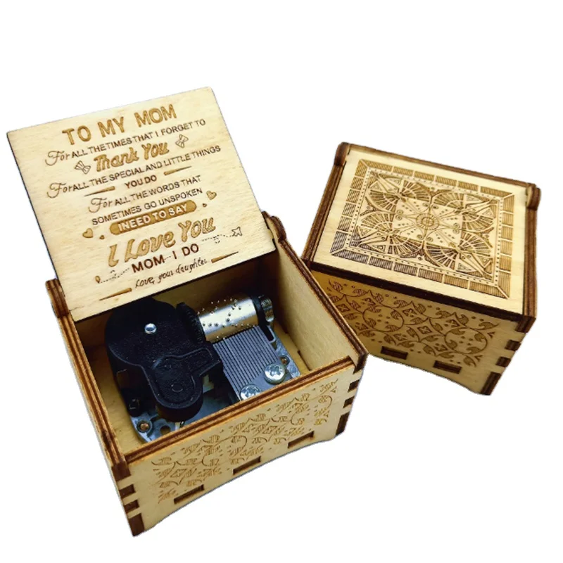 Zhenggang Новое поступление заводная Маленькая деревянная музыкальная шкатулка с автоматическим механизмом