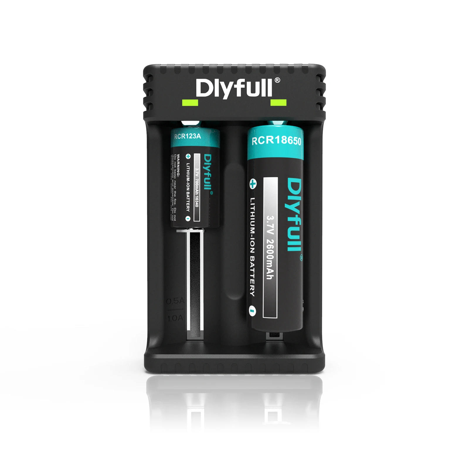 Dlyfull U3 2 Slots USB Battery Charger Li-ion Fast Charger for 18650 10440 22650 26650 21700 rechargeable batteries