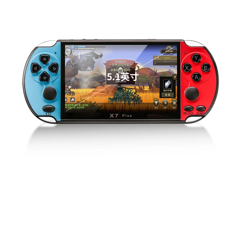 Good quality X7 Plus 5.1 inch HD big screen game console retro 8G dual joystick handheld game console suitable for PSP game