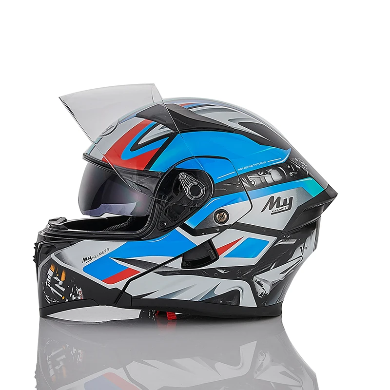 Smart Motorcycle Helmet for Wholesale Black White XXL Chinese OEM Shell Packing Face   Color Double Support Safety ABS