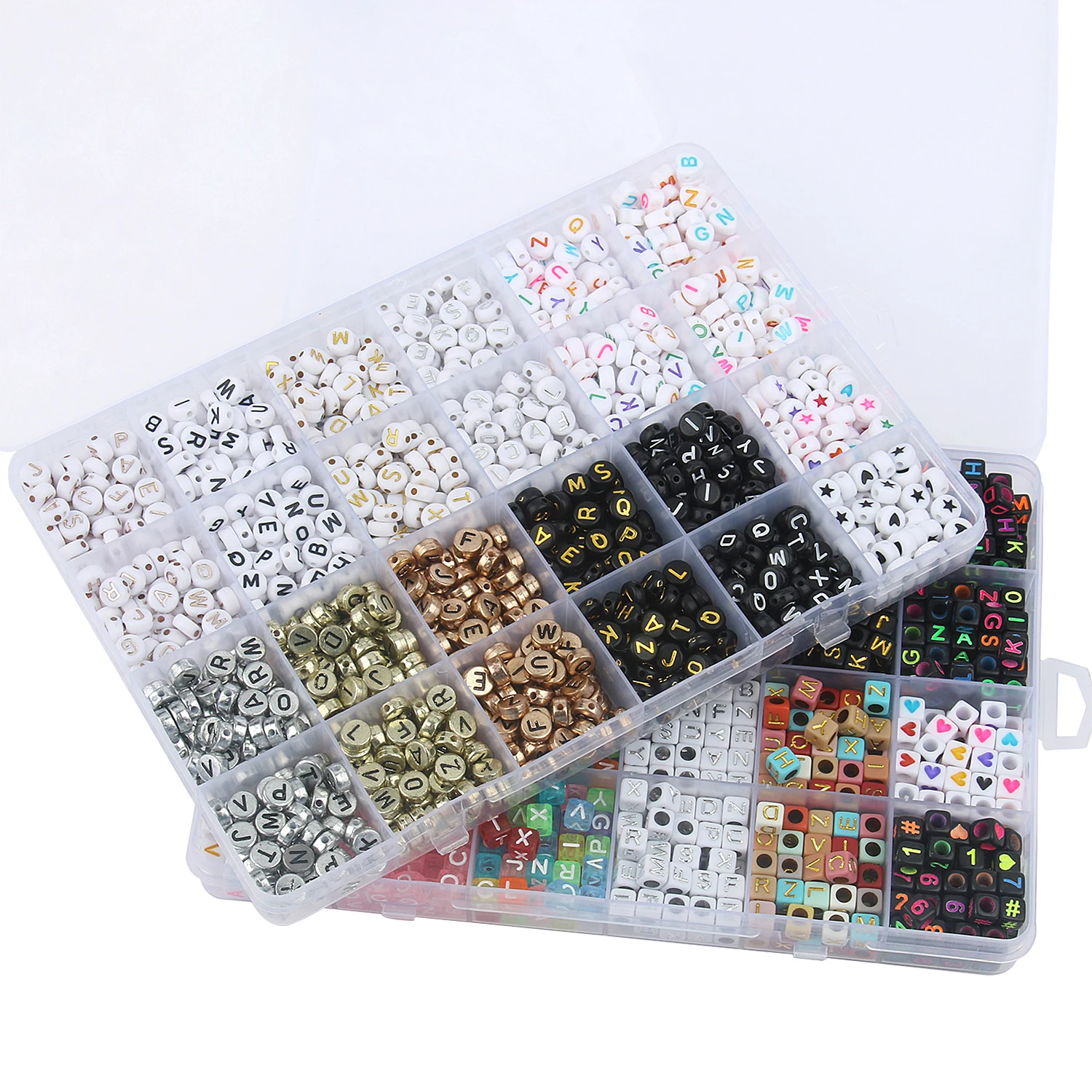 Набор разноцветных бусин с буквами алфавита для изготовления ювелирных изделий «сделай сам»