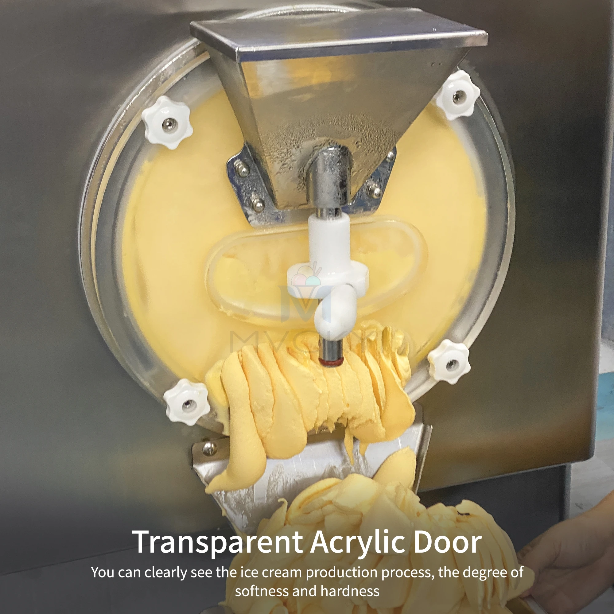 Mvckyi 48L/H Hard Ice cream Machine Professional Commercial Gelato Ice Cream Machine Making With Water Pipe