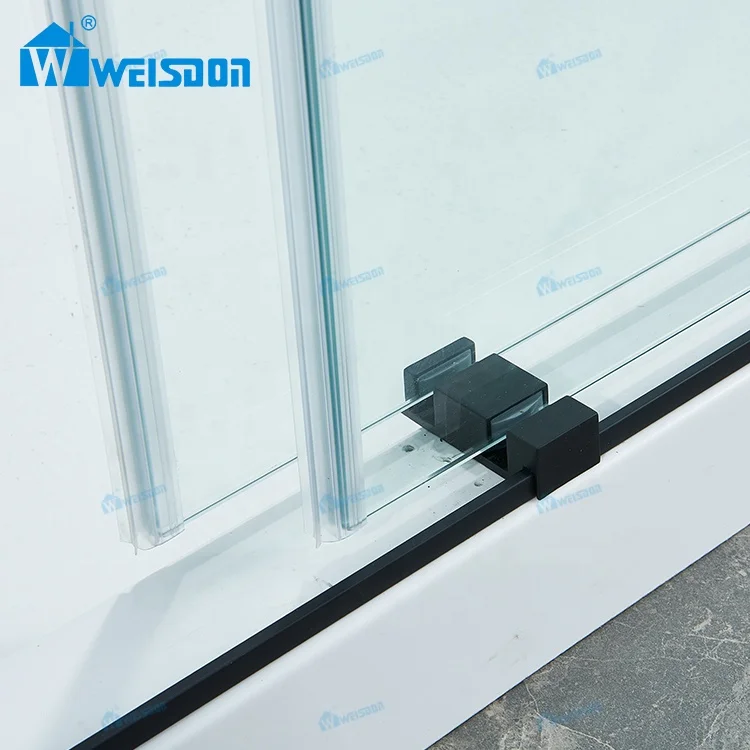 Factory Direct Bathroom Stainless Steel Tempered Glass Frameless Double Sliding Shower Door