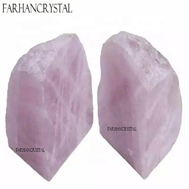 rose quartz  bookend buy | brazilian pink bookend | l natural rose quartz stone bookend from farhan crystal