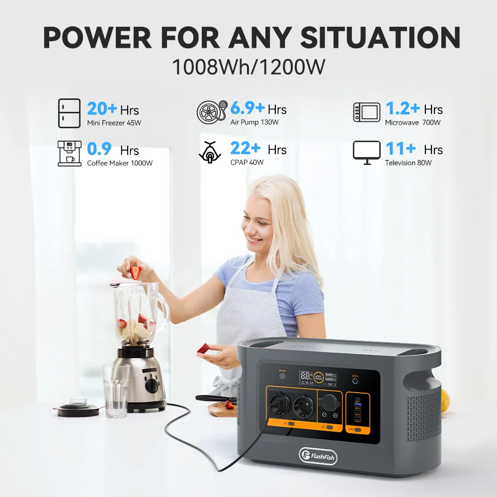 1200 Вт беспроводной Power Bank лучшая Южноафриканская вилка перезаряжаемая 2000 солнечный генератор Lifepo4 Мини Портативная электростанция
