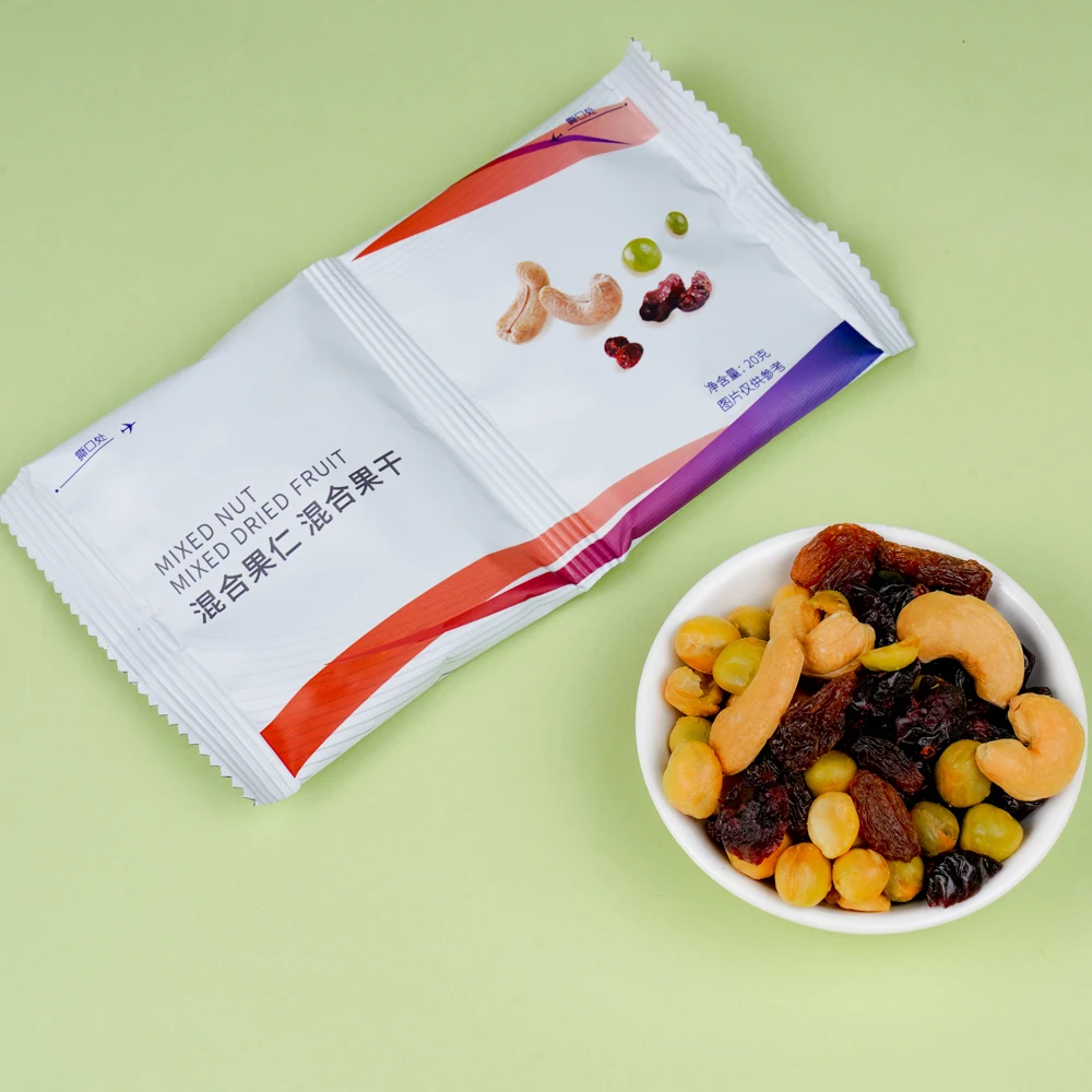 Duplex Package Raisins Cranberries Dried Fruit With Cashews Peas Nuts Trail Mix