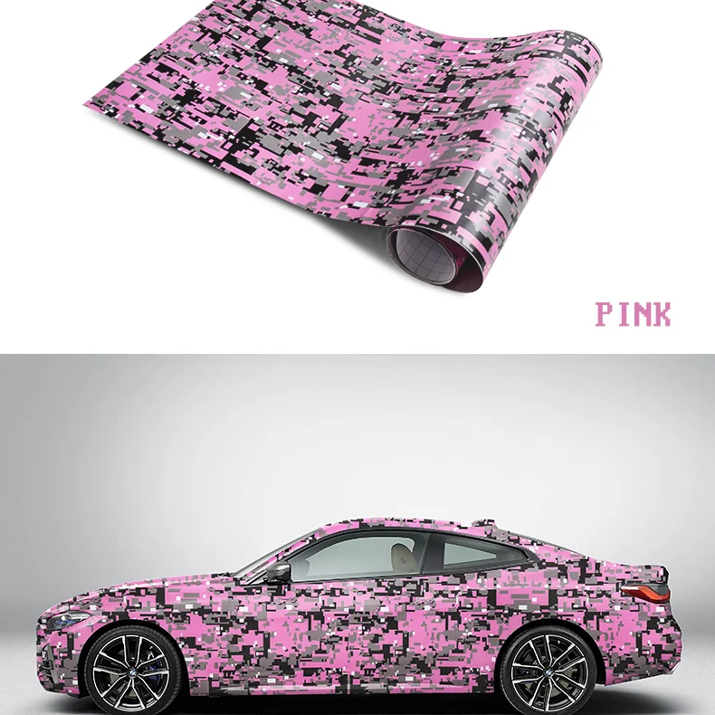 SHANLEY Hot Sale 1.52x10m Film Sticker Pink Camo Film Digital Camo Car Wrap Vinyl Wrap Car Pink Camo