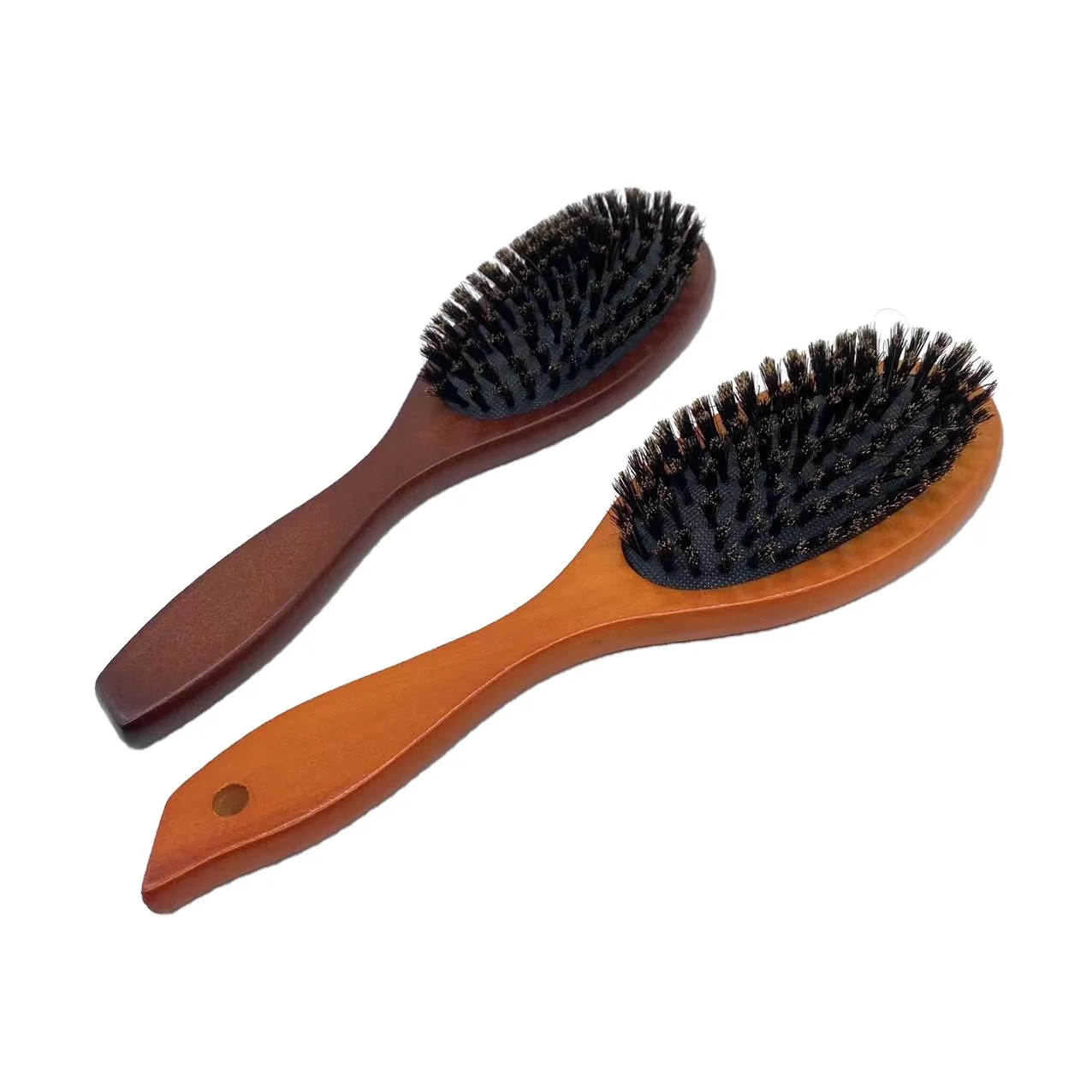 100% Pure Boar Bristle Hair Brush Wooden Handle Straightening Comb Short Brush Promote Healthy Hair and Scalp Reduce Hair Loss