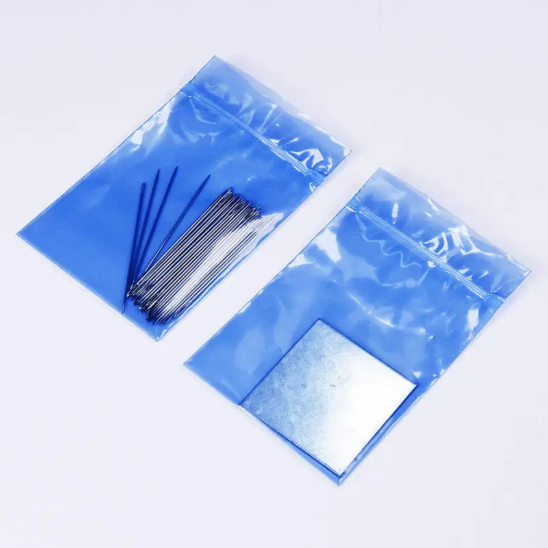 Factory Custom Blue Rustproof Warp Bag Flat Mouth Metal Moisture Proof Anti-Corrosion Vci Anti-Rust Packaging Bag