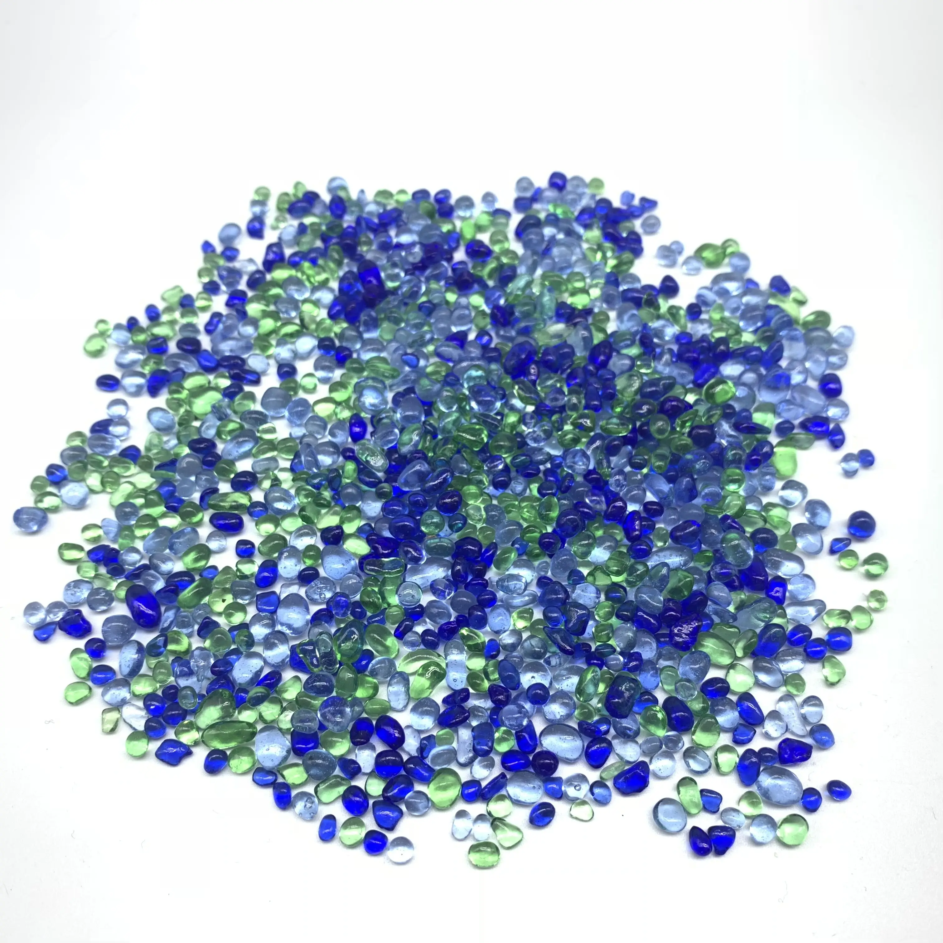 China 1-3mm turquoise Irregular Swimming Pool Glass Beads For surface Decoration