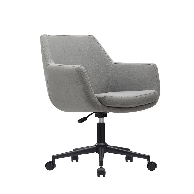 2023 trending leisure style linen fabric cushion reception area swivel office chair with wheels