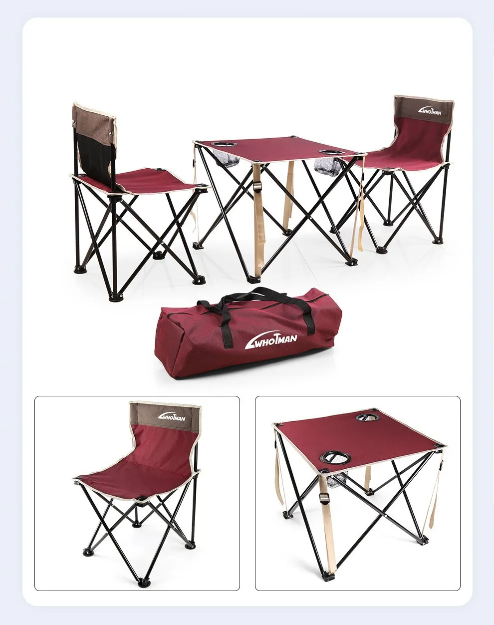 Mydays Outdoor Lightweight Hot Sale Portable Adjustable Beach Outdoor Camping Table Chair Set for Picnic Activities