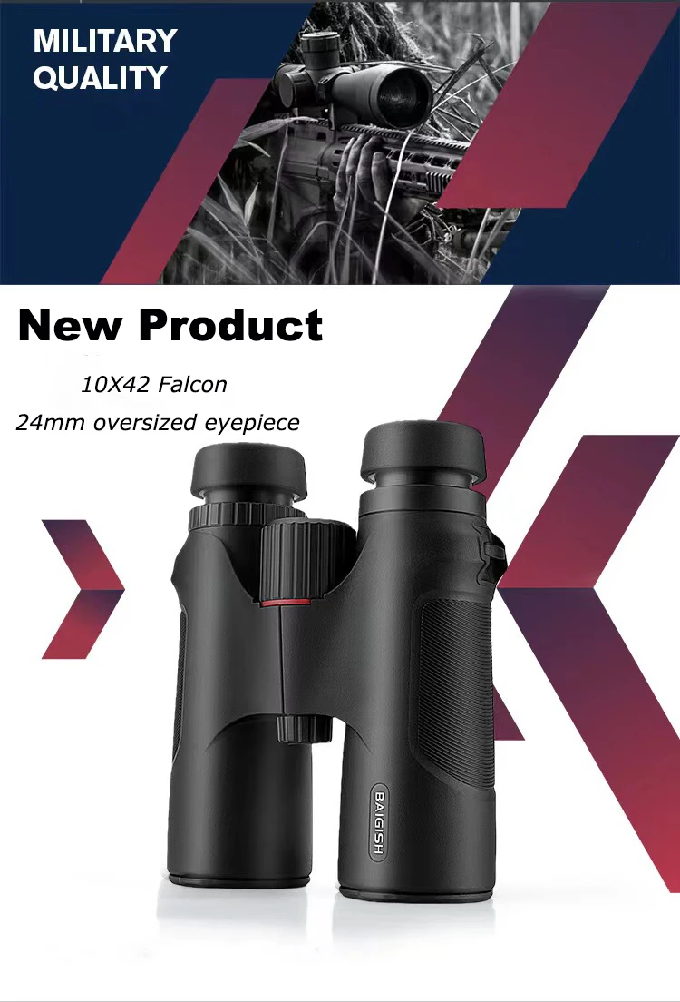 HD 10*42 Hunting Telescope Long Range Zoom Binoculars High Quality Adult Outdoor Waterproof Low Light Night Vision
