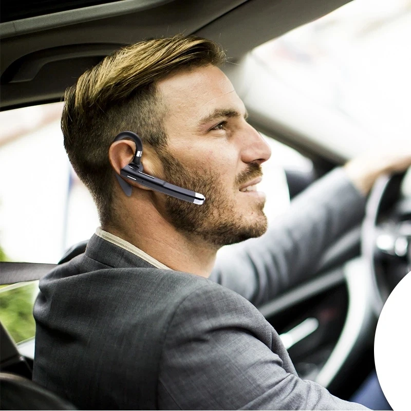 NEW BT Business Earphone Wireless Earbuds Single Handsfree For Driving HD Call Headphone Microphone Headset