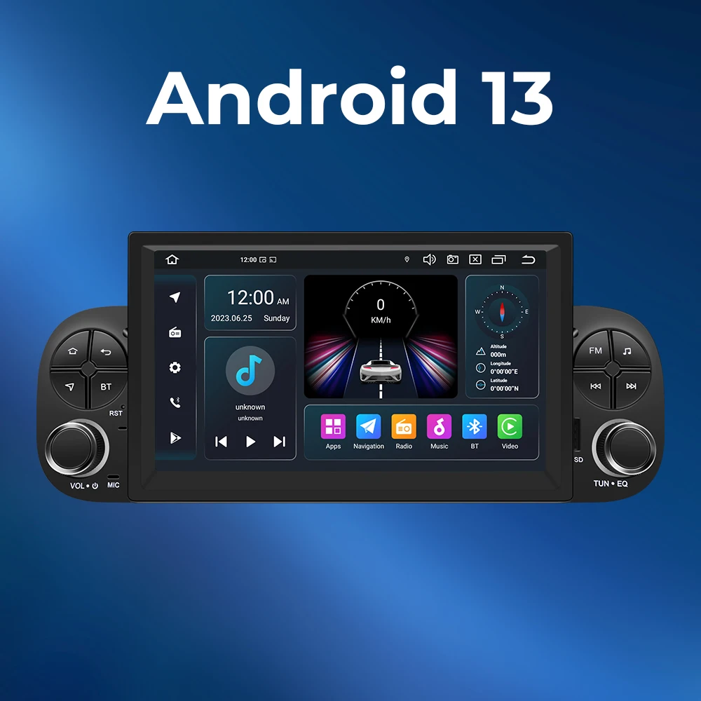 Android 13 2G+32GB car No DVD player Car Multimedia Radio For FIAT PANDA 2013-2020 GPS Navigation Built-in DSP