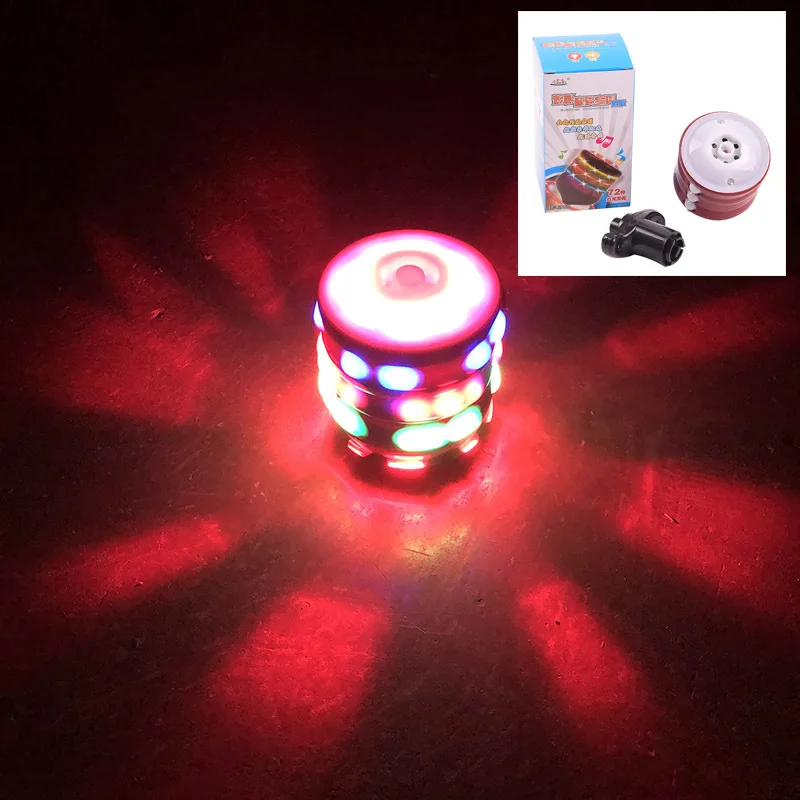 Electric LED Spinning Top Flashing Light Music Spinner Launcher Glow At Night Rotating Kid GIft Toy