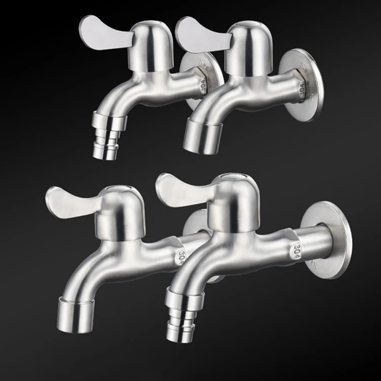 Cheap price wall mounted stainless steel 304 bib cock brushed nickel wash machine bibcock tap