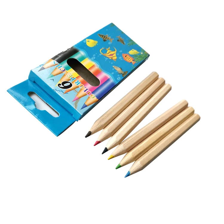 Stationery Mini Kids Wooden Color Pencils with logo