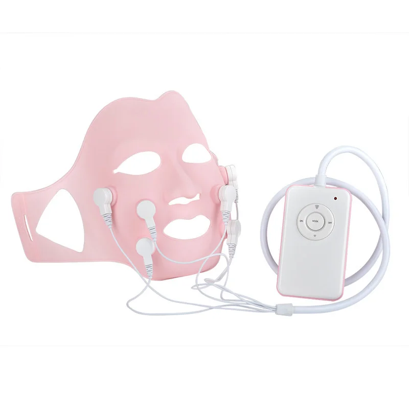 Silicone Electric Facial Mask EMS Vibration Beauty Massager Anti-Wrinkle Acupuncture Point Massage Facial Spa Face Mask