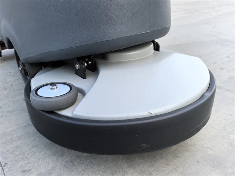 Battery Powered Walk Behind Stand on Spin Rechargeable Sweeper Floor Scrubber Cleaner Machine