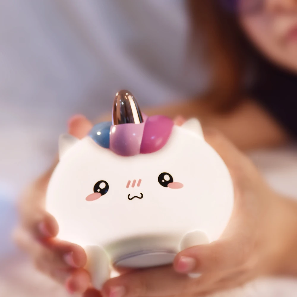 освещением с героями мультфильма «тролли» животных Usb для ночной свет аккумуляторная силиконовые лампы