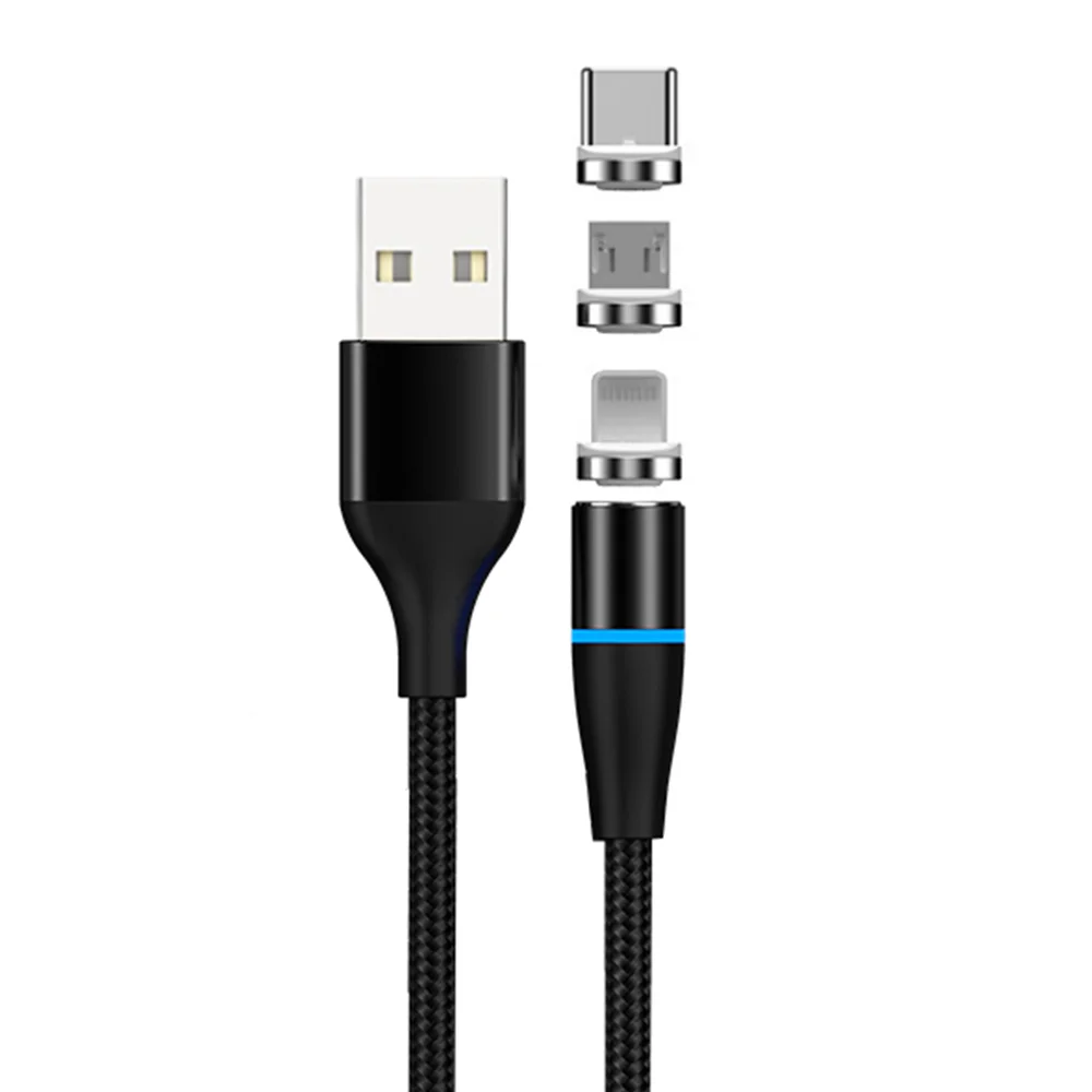 Магнитный 1 м 2 кабель для зарядное устройство 360 Usb 3 en Micro Tipo C зарядный