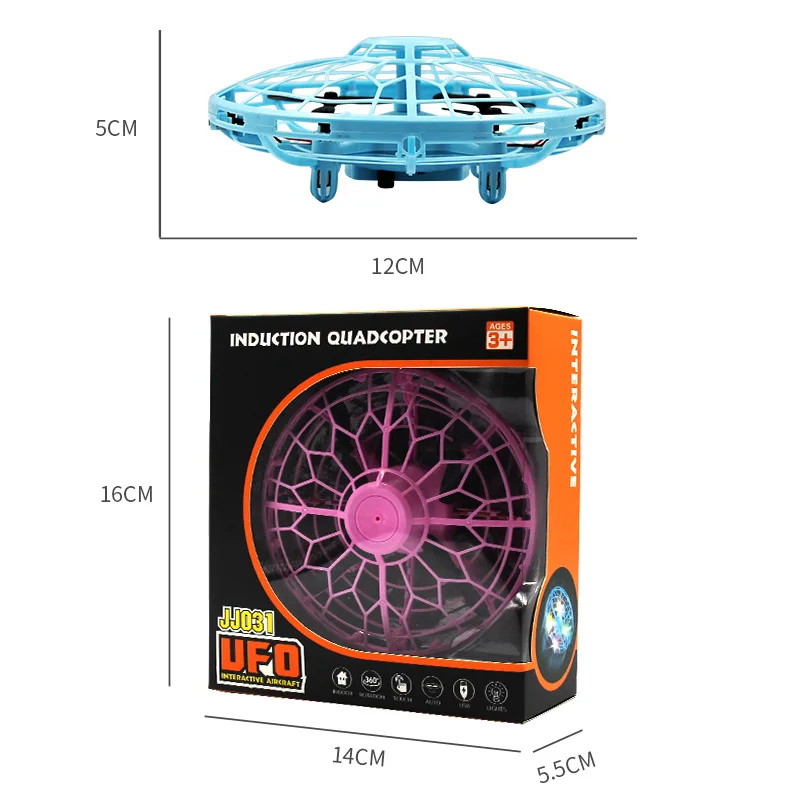 S338 Luminous UFO Ball Rotating Induction Hover Orb Saucer Nova Drone Boomerang Balls Spinner Hand Control Led Flying Ball