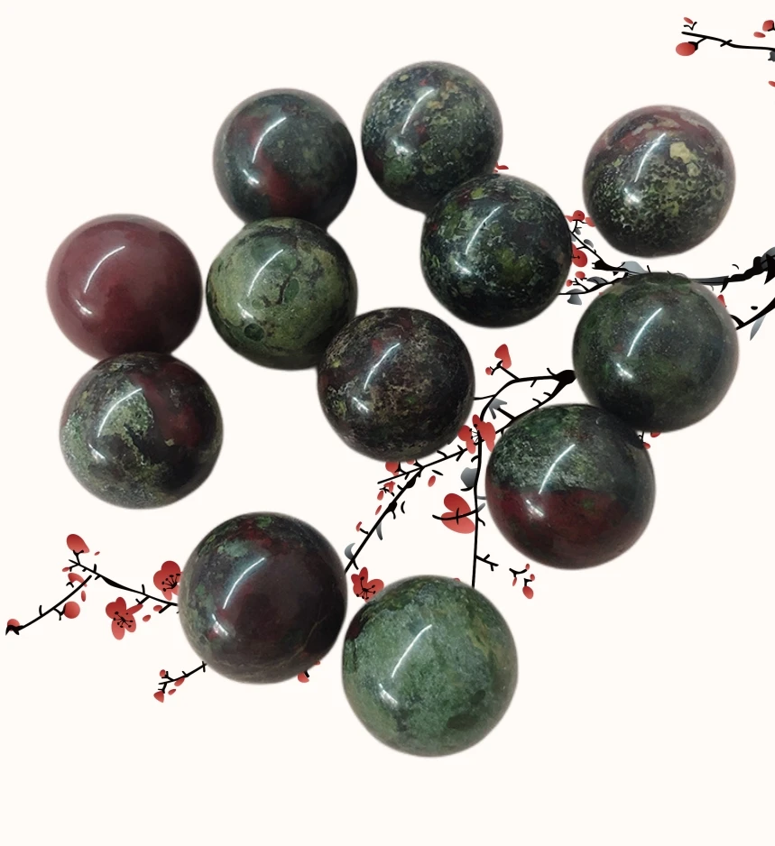 Natural Bulk Dragon Blood Stone High Polished Tumbled Sphere Round Magic Crystal Ball