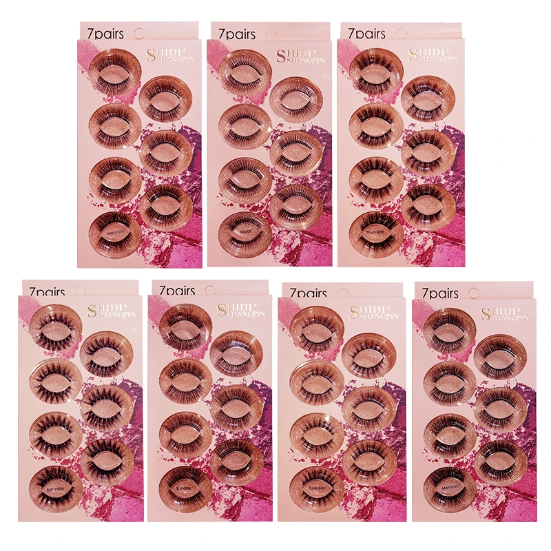 7 Pairs Mink Eyelashes Natural False Eyelashes Fluffy Lashes Eyelash Extension 3D Mink Lashes Volume Lashes Cilios Makeup