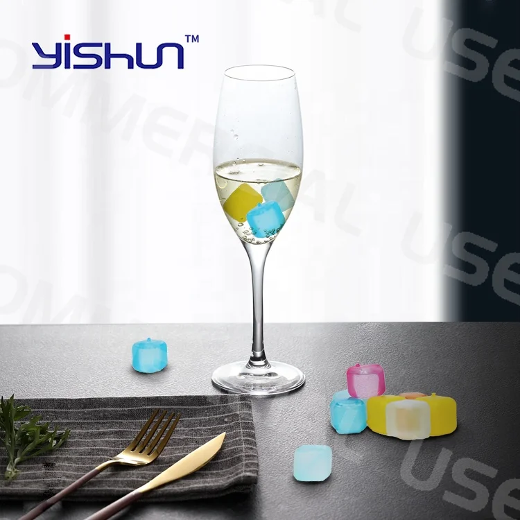 Hot Selling Reusable LDPE Colorful Plastic Ice Cube Beverage Cooling Liquid Cube