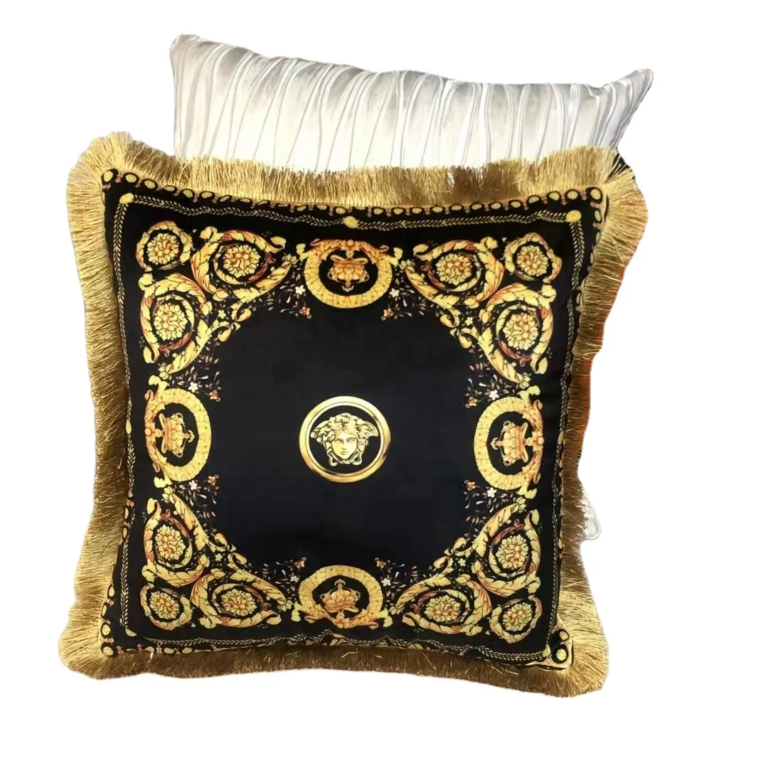 Throw Pillow Cushion Cover Fashion Design-U 45*45cm Velvet Cushion Cover with Tassels Decorative Accent Pillow Case
