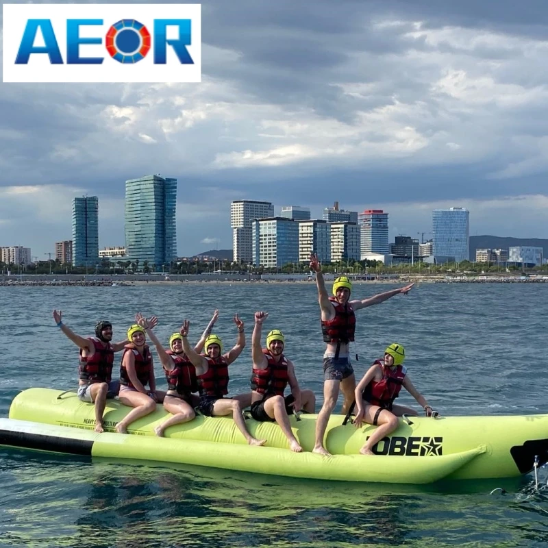 Wonderful inflatable banana boat 10 12 person inflatable flying fish banana boat with factory price for fun