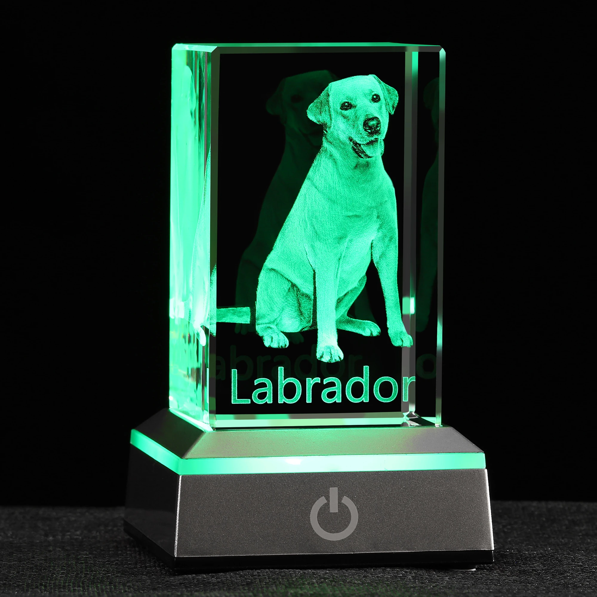 3D Labrador Picture in Crystal with LED Stand, Passing Away Gifts for Dog Pet Loss Remembrance