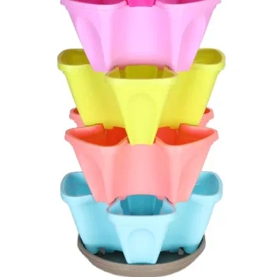 Stackable Strawberry,Herb,Flower,And Vegetable Planter - Vertical Garden Indoor/outdoor