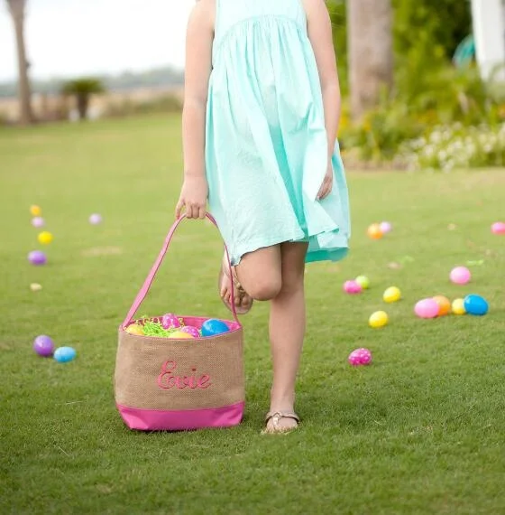 CFP G273 RTS Easter Gift Tote Blank Burlap Easter Basket