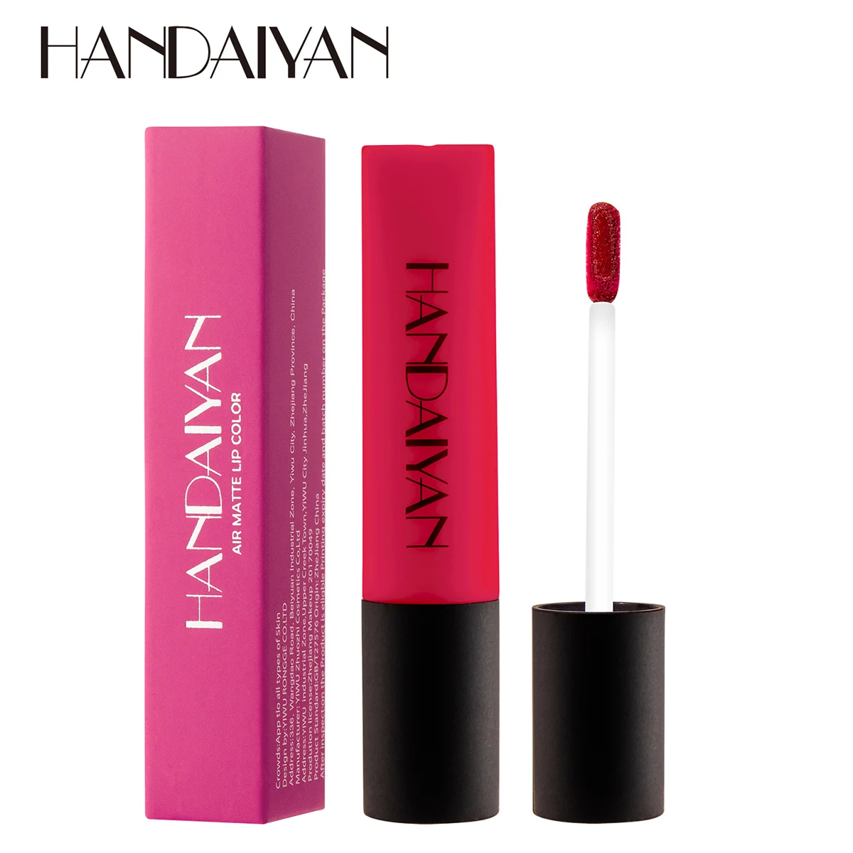 Handaiyan Matte Liquid Makeup Red Velvet Air Lip Glaze Waterproof Easy Wear Lipgloss Lasting Lip Tint Nude Matte Lip Gloss