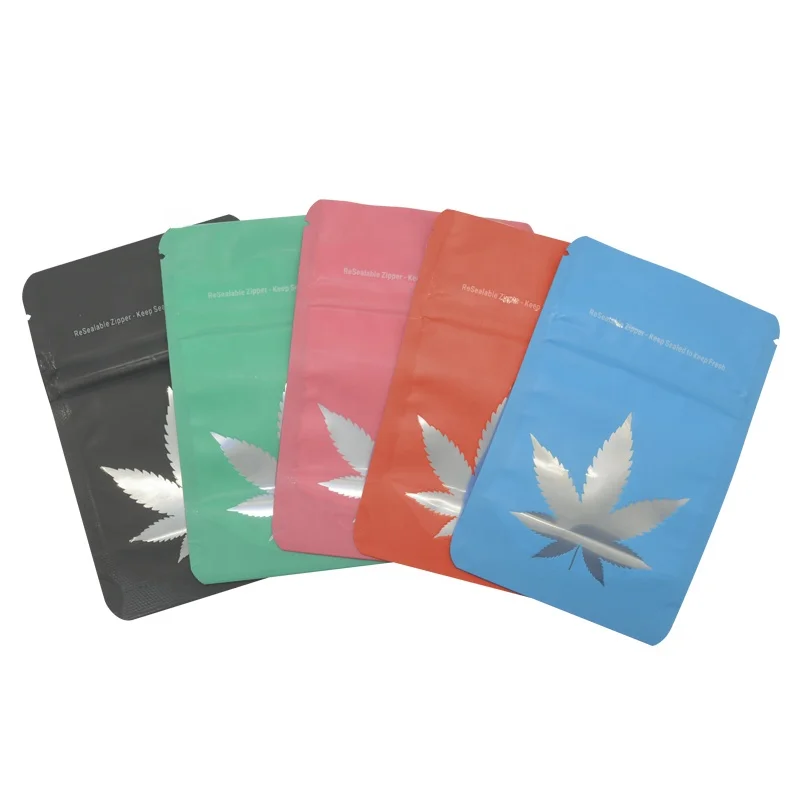 
100 pcs Child proof Bags Smell Proof Mylar Bag Flower CBD Gummy Candy Packaging Child Resistant Exit Bag Zip Lock Pouch 