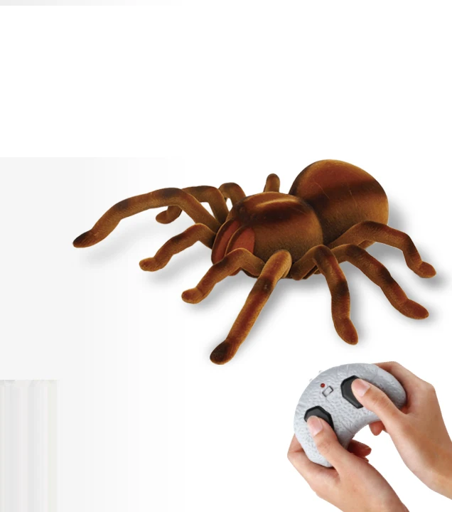 RC Spider Infrared Flocking Giant Remote Control Animal Insect Halloween Prank Tricky Toy Kids RC Spider Toy