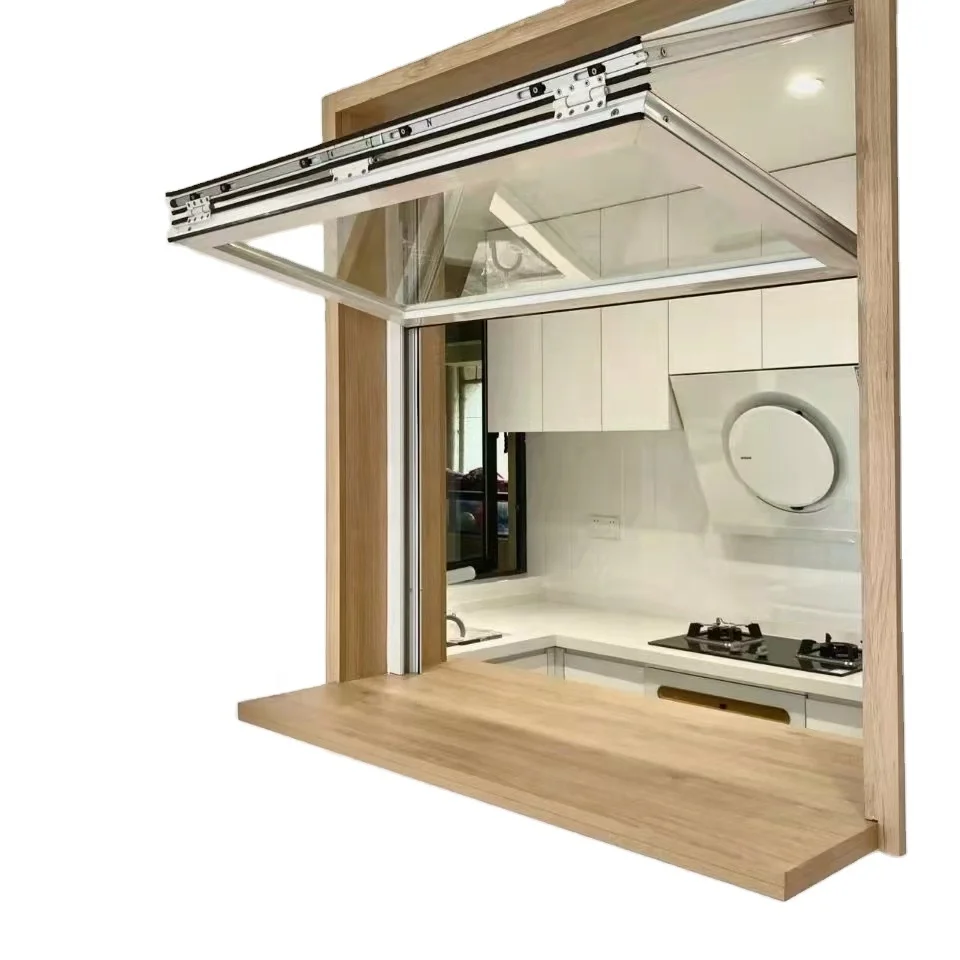 Hot Design Aluminum Vertical Sliding Folding Window Coffee Restaurant Wide View Glass Windows