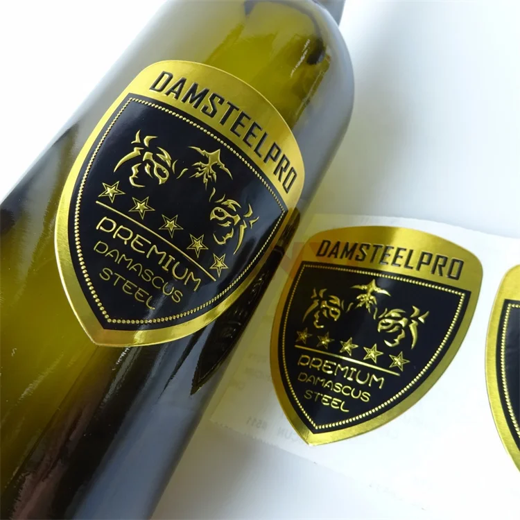 Newest Durable Pewter Wine Label Sticker Waterproof Adhesive Private Gold Label Perfume Textured Paper Label Sticker