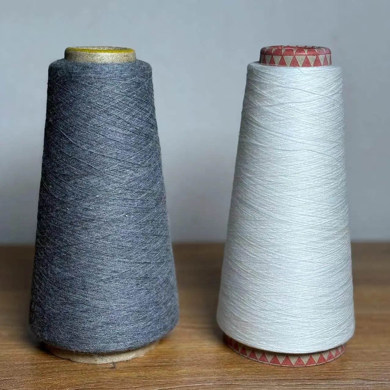 Heather Grey Hemp Blend Seaweed Dope Dyed Melange Yarn for Knitting Fabric