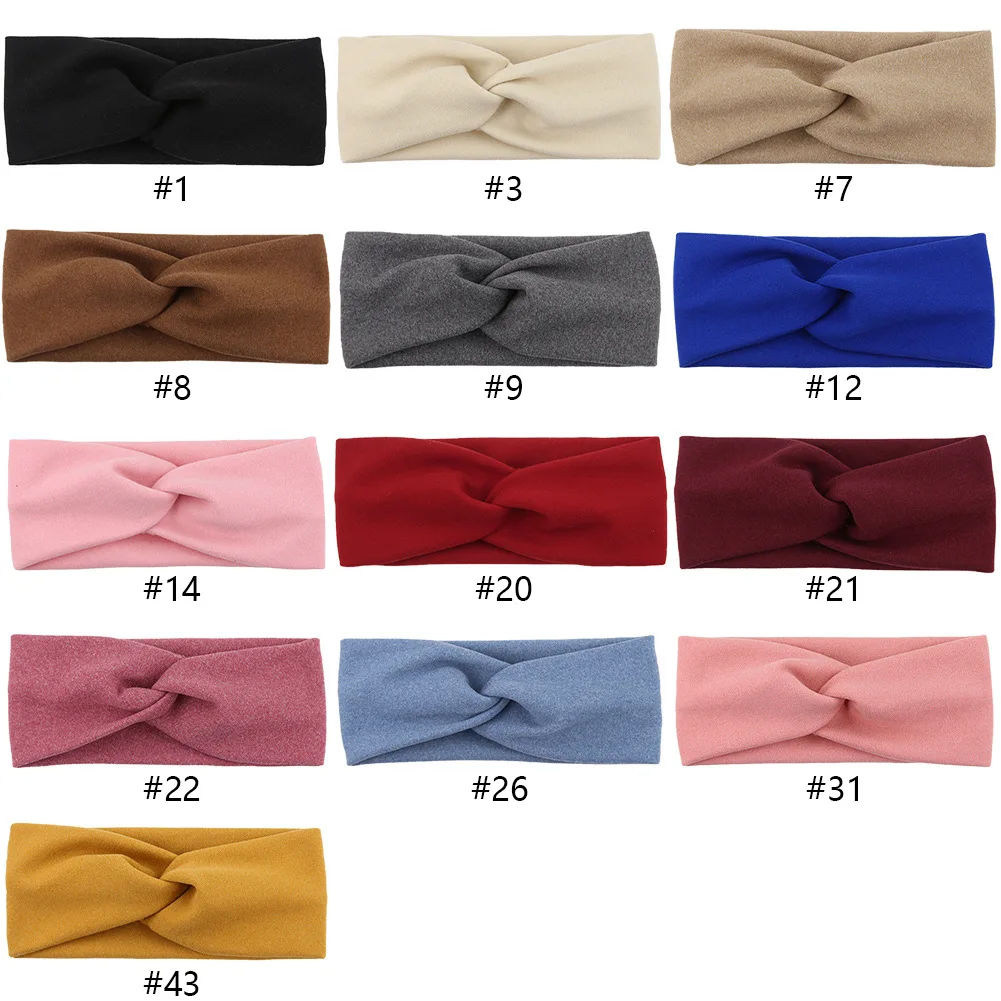 Hot Sale Multicolour Bowknot Bandanas Cashmere Hair Ribbons Knotted Hair Ornaments Headdress for Kids Children