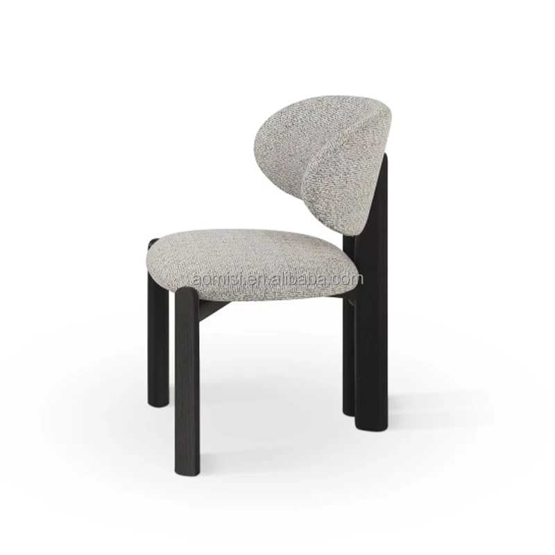 AOMISI CASA Nordic Modern Elegant Restaurant Furniture Solid Wood Kitchen Chair Dining Room Upholstery Fabric Dining Chair