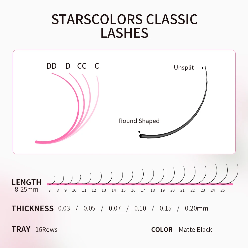 Russian Volume Eyelash Extensions Ciglia De Cils Classic Black Cashmere Lash Extensions Individual Matte Lash Trays Wholesale