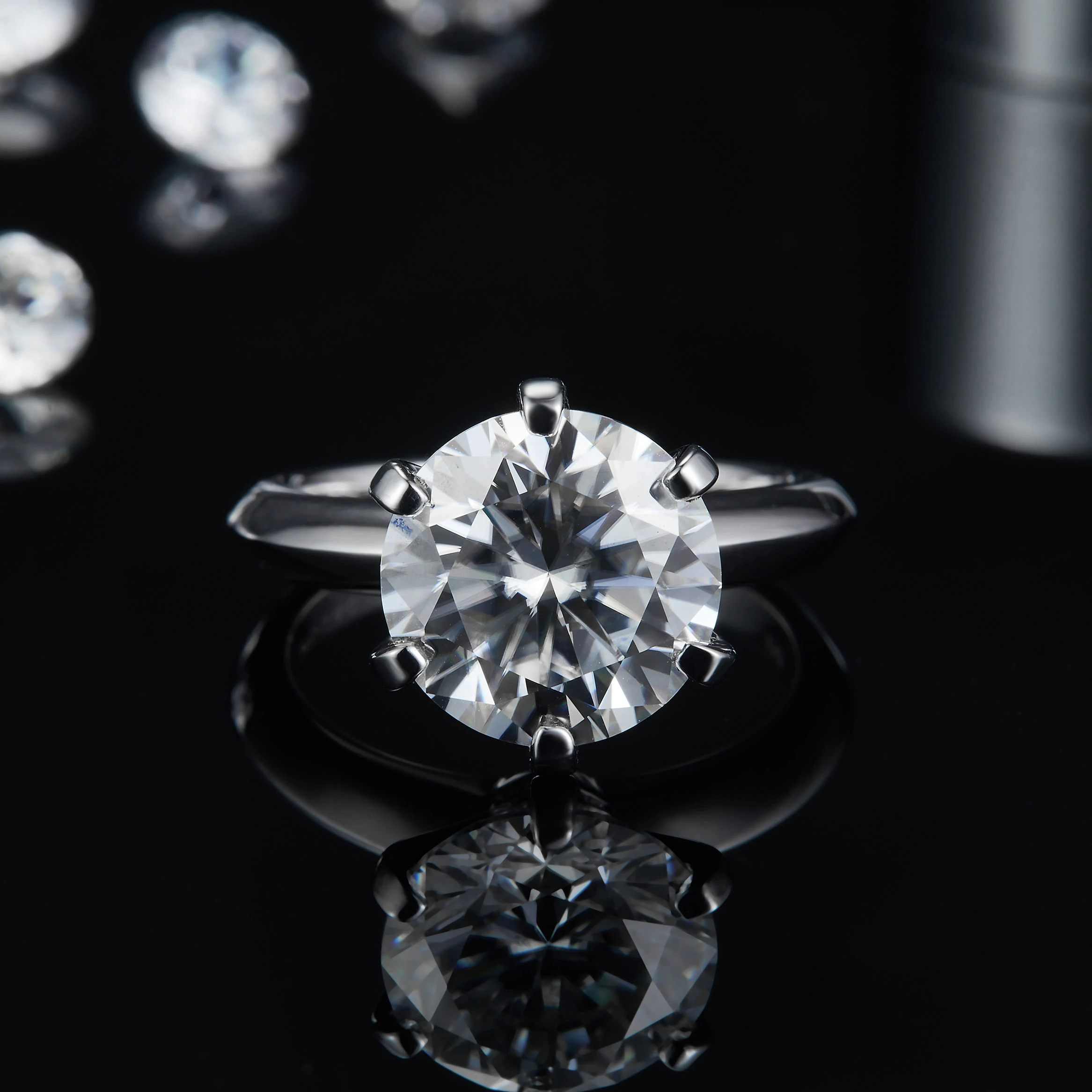 Соблюдения обручальное 5CT синтетический бриллиант ювелирные изделия оптом 925 серебро 5 карат Для Женщин Муассанит кольцо