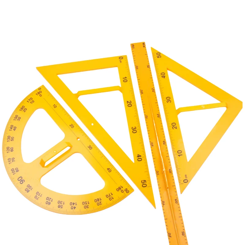 Customized Plastic School Math Geometry Set for Teachers include Set Square Protractor and Compasses
