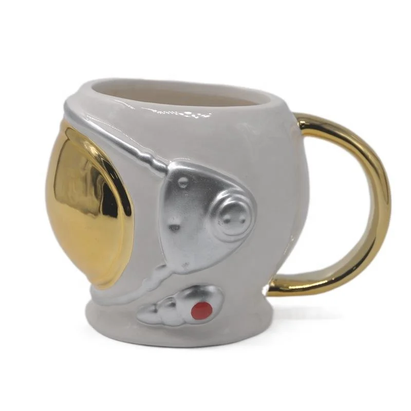 Spaceman 3D Ceramic Coffee Mug  Emboss Star Milk Cup  Astronaut Shaped Coffee Water Mug
