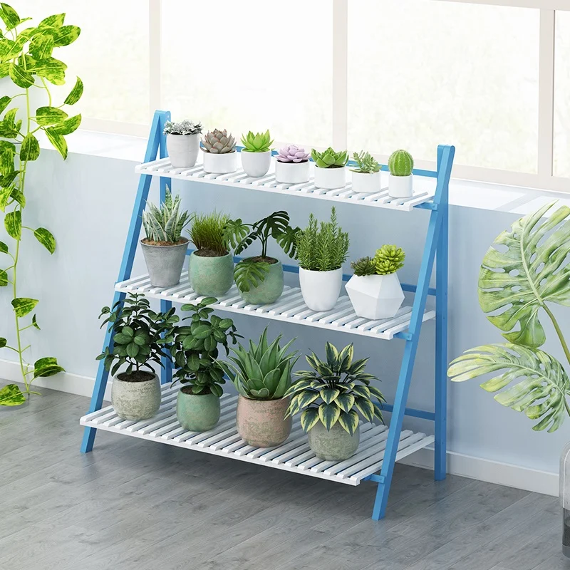 
Haichuan 3 tier bamboo wooden flower stand/flower pot stand /Folding 3 Tier Wooden racks 