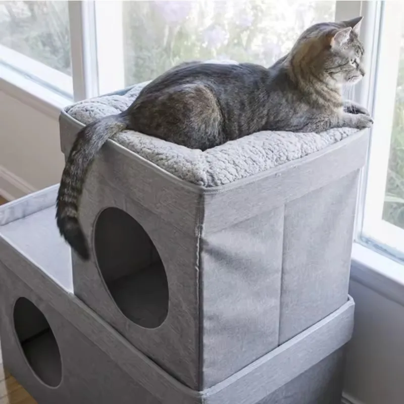 Joysing Collapsible Cat Bed Indoor large Cat Flap Pet Cat House Small Dog Bed Furniture Luxury Kennel Soft Space Capsule