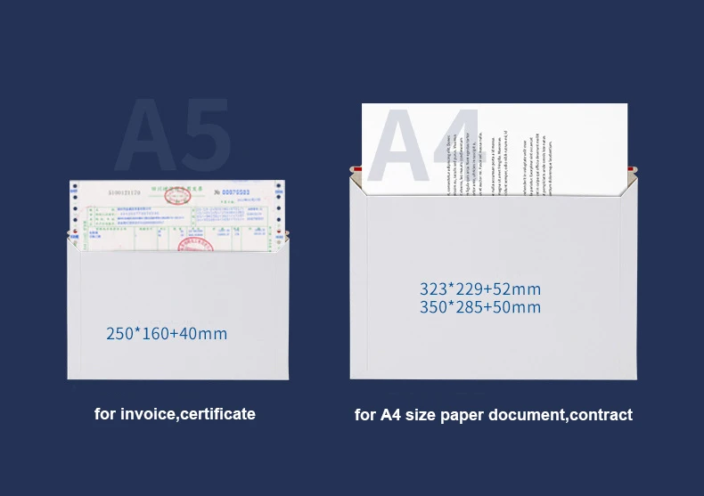 Wholesale recyclable cardboard mailer envelope invoice A4 contract packaging express paper shipping envelopes with tear tape